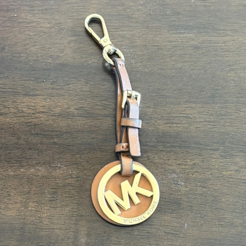 Michael Kors Brown Leather Keychain